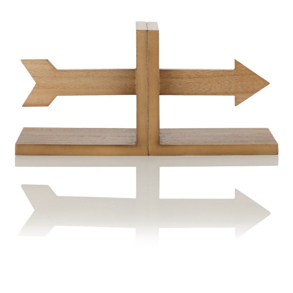 MAINSTAYS Wooden Arrow Bookends *NEW*